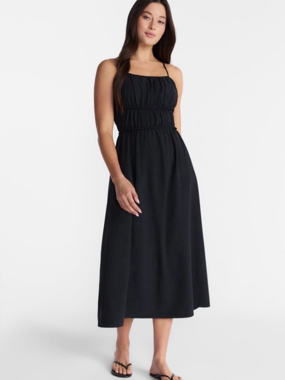 NWT Avia Women's FeatherStretch Sleeveless Maxi Dress Size XS Black